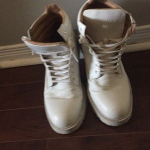 G-Star raw White Leather boots